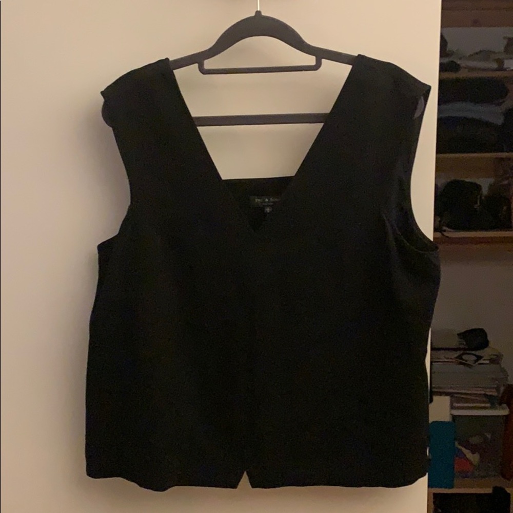 rag and bone black top with back detail